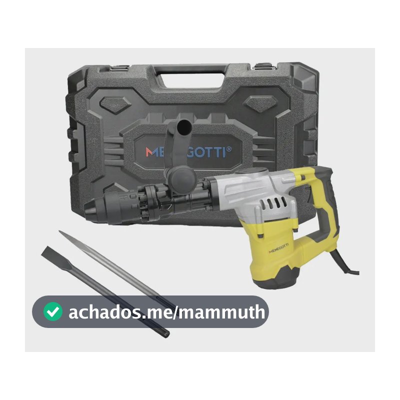 Martelo Rompedor 8kg 15j 1300w Mmr1300 Sds Max Menegotti Cor Amarelo