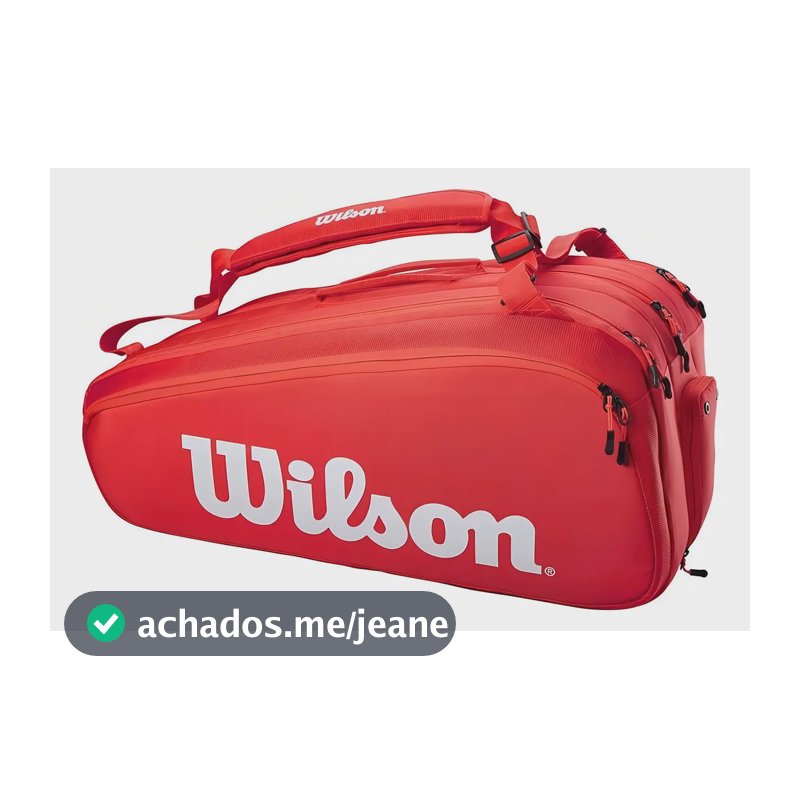 Raqueteira Super Tour 9 Pack Wilson Cor Vermelho/Branco