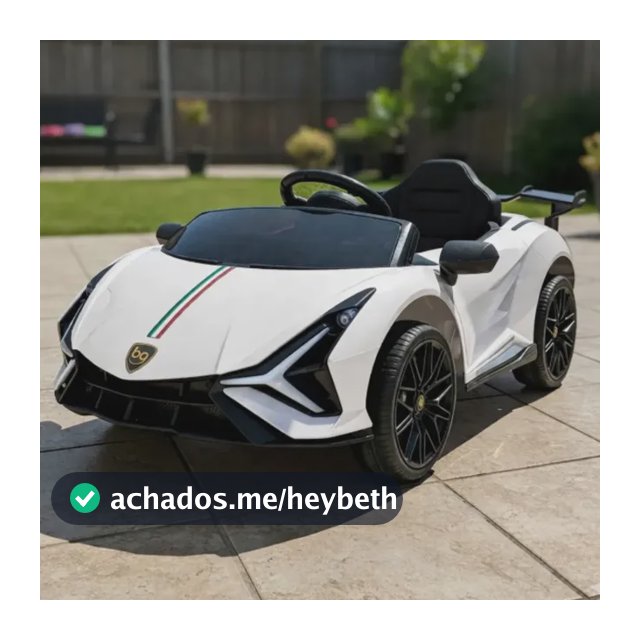 Carro Carrinho Elétrico Infantil Esportivo Branco