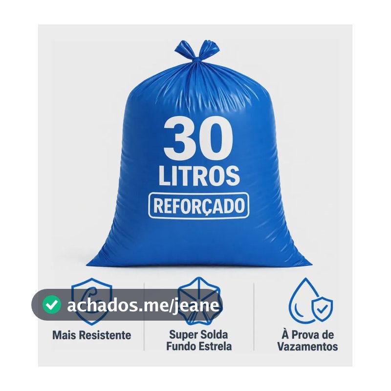 Saco De Lixo 30 Litros Azul Reforçado Resistente Embalar
