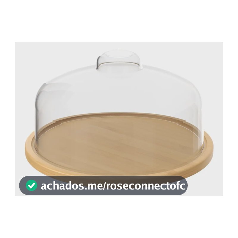 Boleira Bambu Prato Com Cúpula 26,5cm Brisa Coza