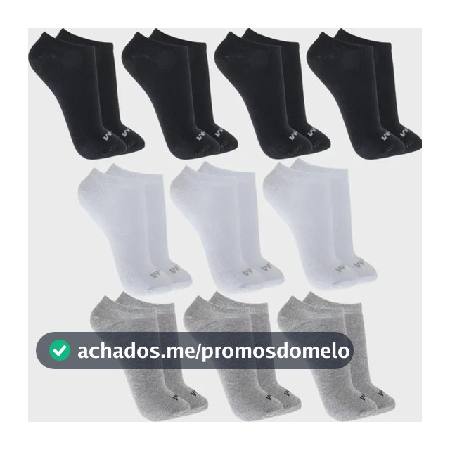 Kit 10 Pares Meias Mash Invisível Esportiva Algodão Original