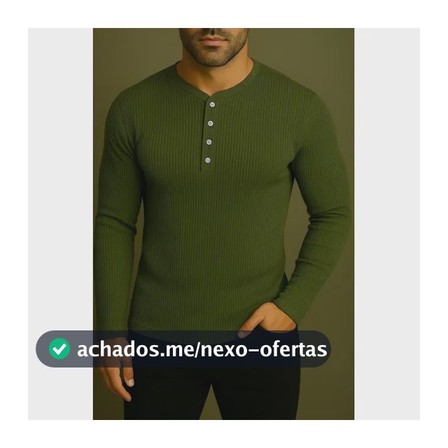Camiseta Henley Slim Fit Ml - 5 Cores -compre 3 Frete Grátis