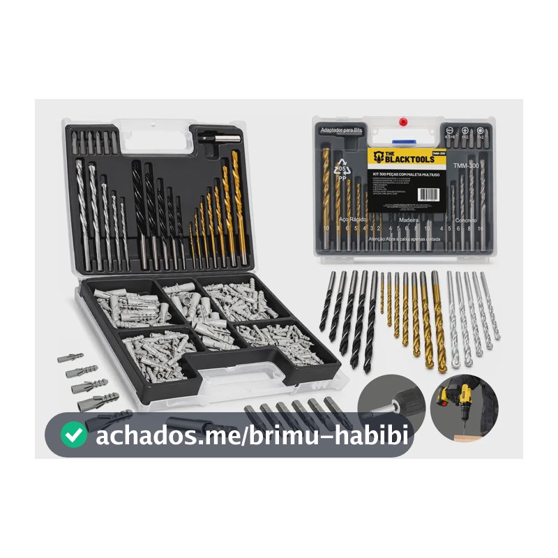 Kit De Acessórios 300 Peças Brocas Buchas Pontas