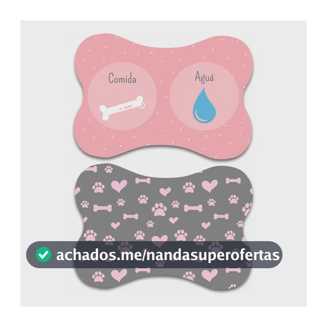 Kit 2 Tapete Pet Comedouro Cão E Gato Antiderrapante 46x31 Rosa Comida/água E Patinhas Rosa