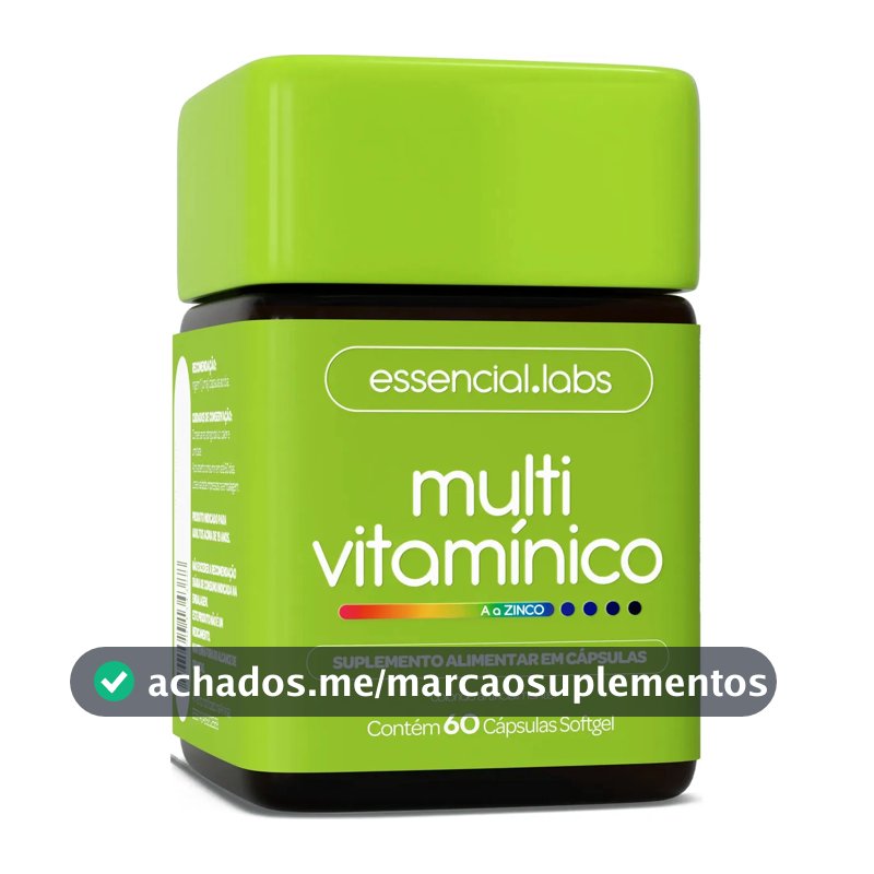 MULTIVITAMINICO de A a ZINCO - Polivitamínico com Fórmula Avançada e Concentrada - 60 cápsulas Softgel