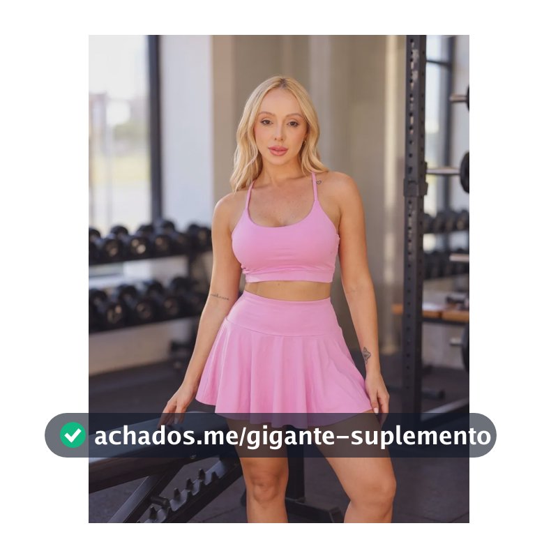 Conjunto Fitness Top Short Saia Bolso Beach Tennis Rosa Liso P - 36 A 38