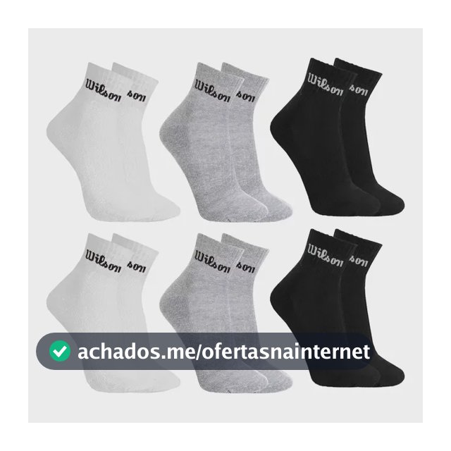 Kit 6 Pares Meias Wilson Cano Médio Masculino Adulto 38-43