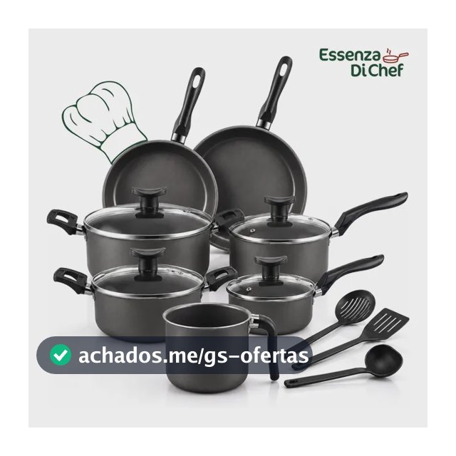 Conjunto Panelas Antiaderente 10 Peças Teflon Várias Cores Preto