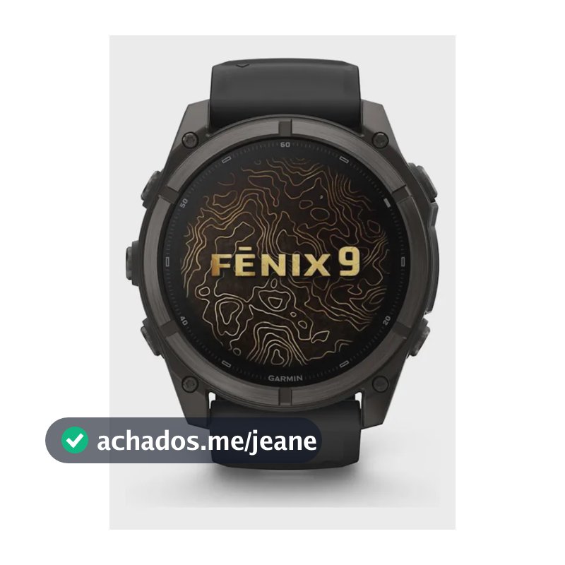 Relogio Garmin Fenix 9 47mm Amoled Saphira Preto 04762-10 Preto Mesh