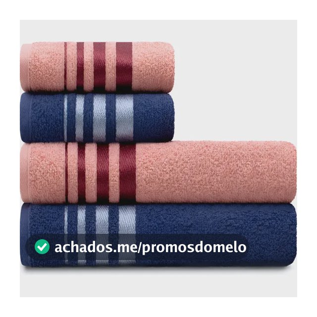 Jogo Toalhas De Algodão 4 Banho E Rosto Rosa E Azul Karsten