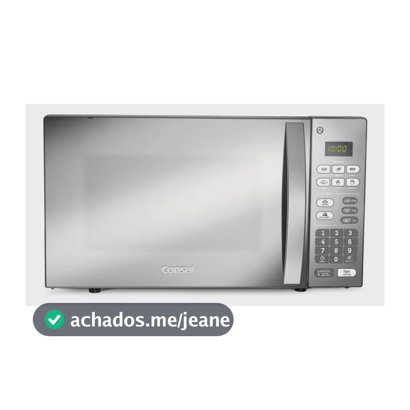 Micro-ondas CM020BF 20 Litros Espelhado com Função Descongelar Cor Cinza e Inox Consul