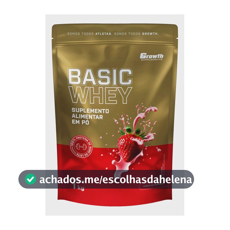Basic Whey 1kg Growth Supplements Morango