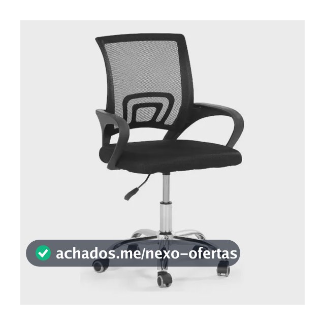 Cadeira Secretária Office Base Giratória Preta
