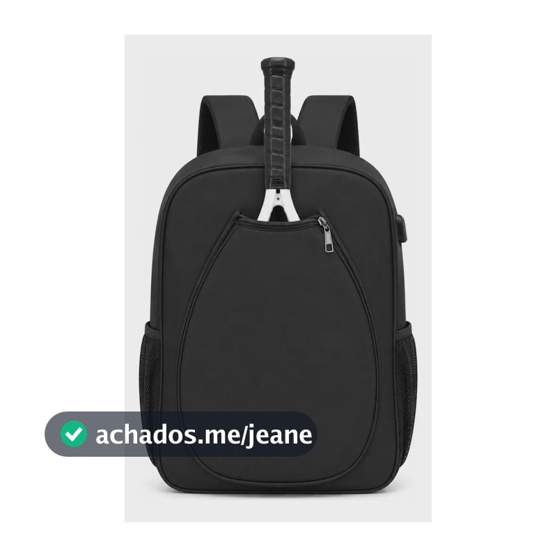 Mochila Esporte Raqueteira Tennis Beach Tênis Padel Feminina Preto