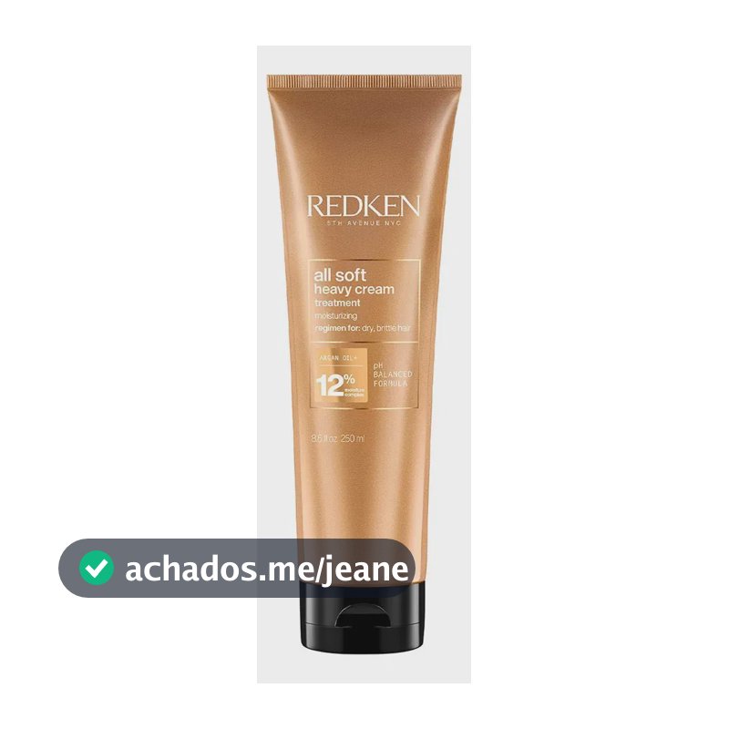 Máscara de Tratamento Heavy Cream, Selagem Imediata das Cutículas e Brilho Intenso, All Soft Redken 250ml