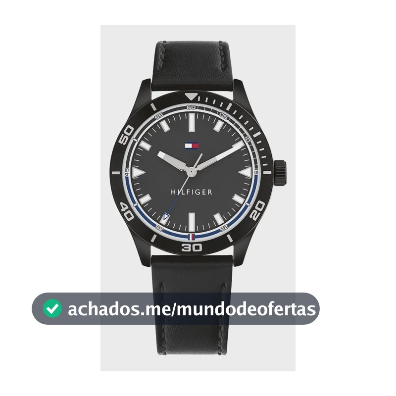 Relógio Tommy Hilfiger Toc Masculino Em Couro Preto 1791819 Preto