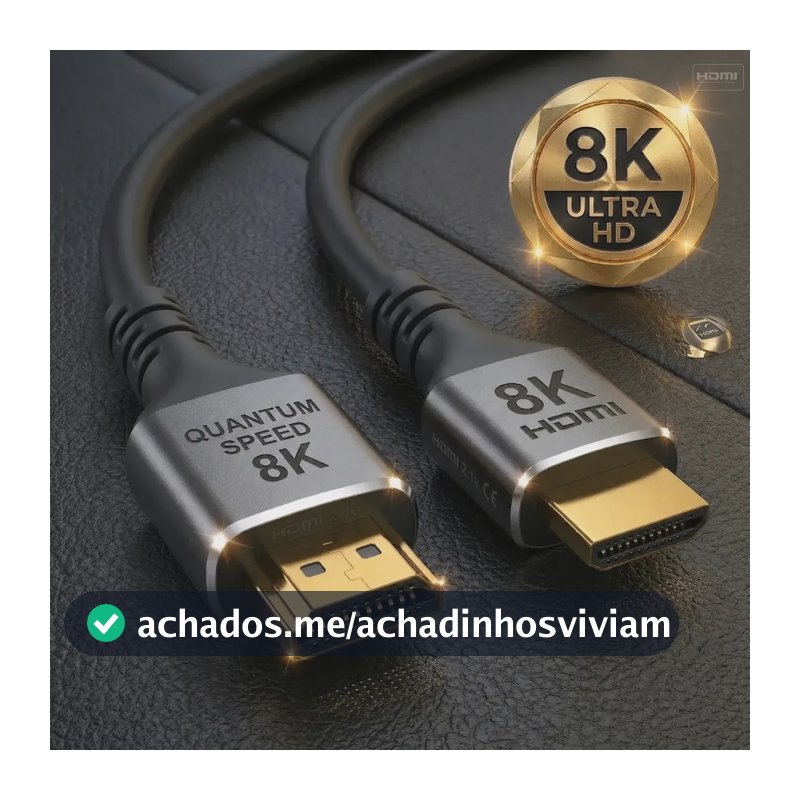 Cabo Hdmi 2.1 8k Gold Ultra Hd Compatível Com Ps5 Xbox Series X/s 3 Metros Ezsias Armarinhos