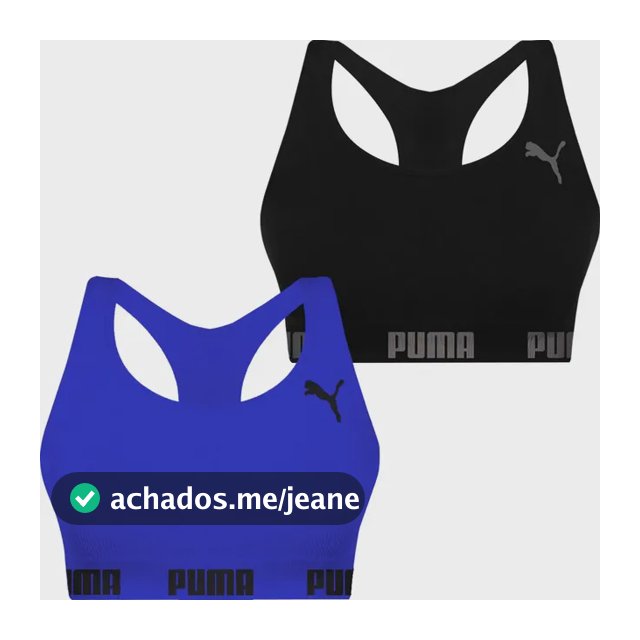 Kit 2 Tops Puma Original Alta Sustentação Academia Fitness