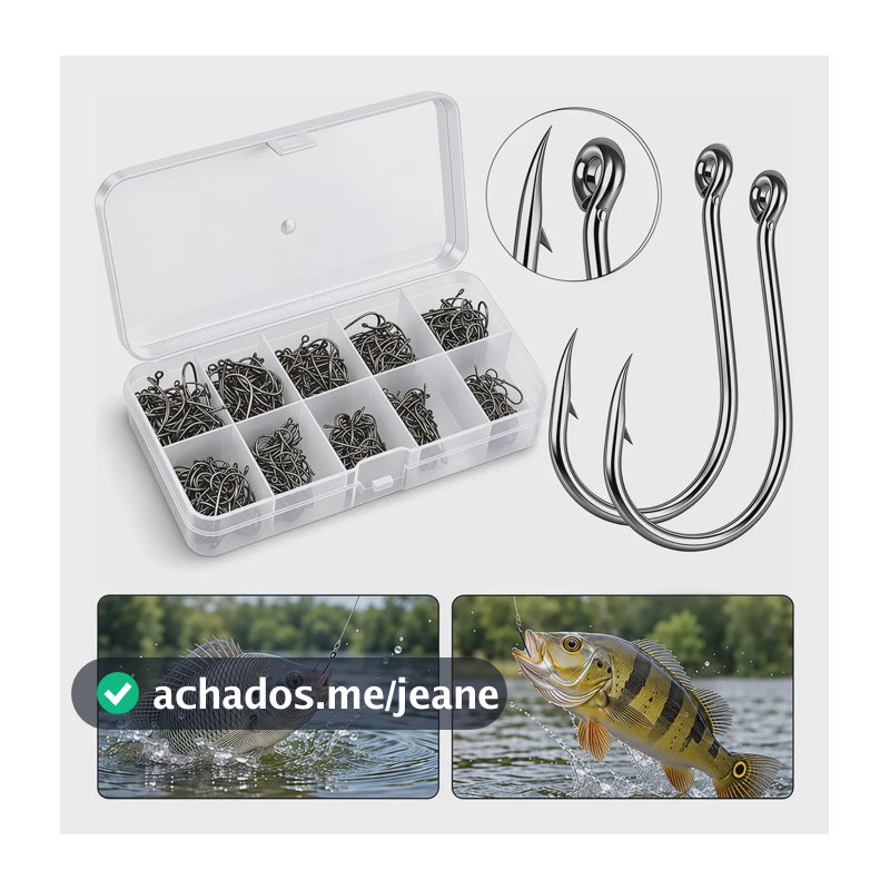 Kit Anzol Pesca 600 Un. Aço Carbono #3 Ao #12 Caixa De Anzol