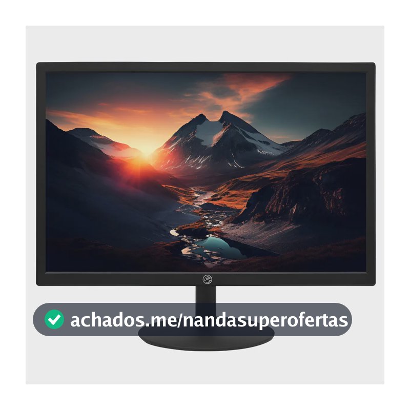 Monitor LED 19 Brazil PC BPC-19WE02-B 1440x900 com 60Hz e 5ms Furação Vesa HDMI e VGA cor Preto