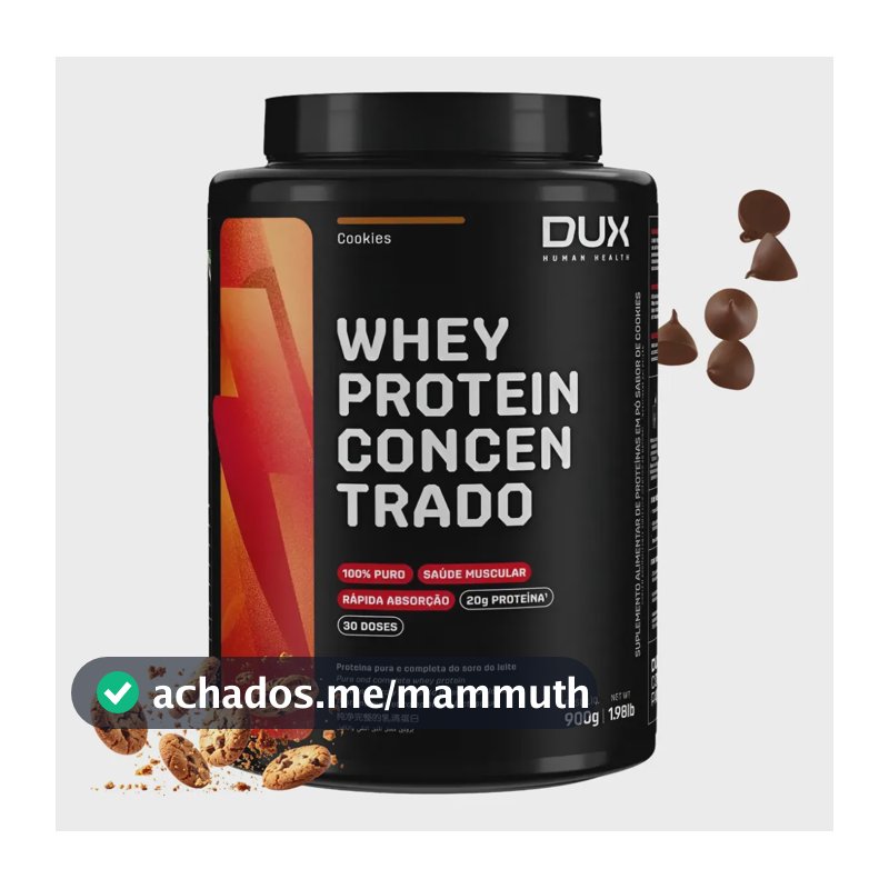 Dux Human Health Whey Protein Concentrado 900g Sabor Cookies