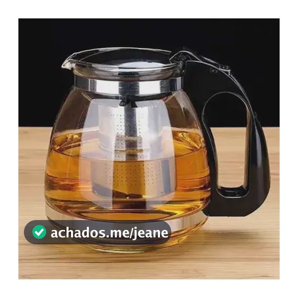 Chaleira De Vidro 1200ml Com Infusor Aço Inox Para Chá E Café Bule Fogo Borossilicato Coador Jarra Transparente Preto