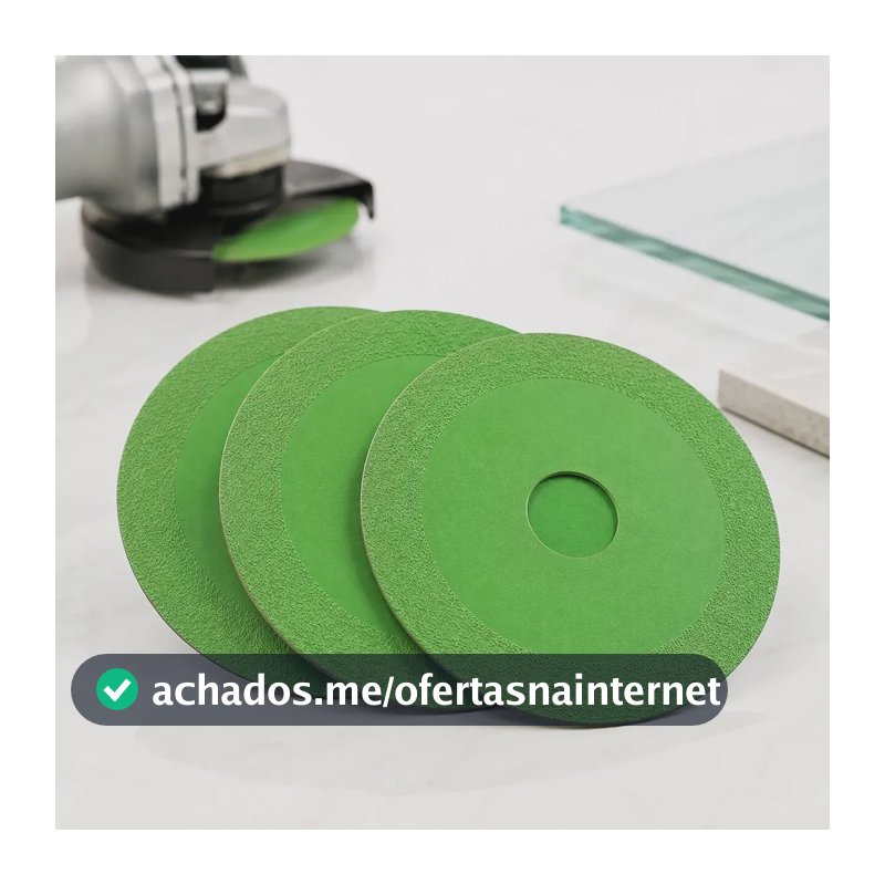 Kit 3 Disco Corte Vidro Porcelanato Casa Panta 100mm Ultra Fino 1mm Verde