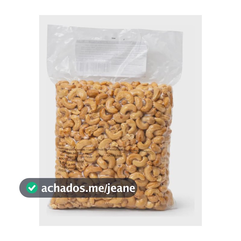 1 Kg Castanha Caju Torrada Inteira Premium Sem Sal