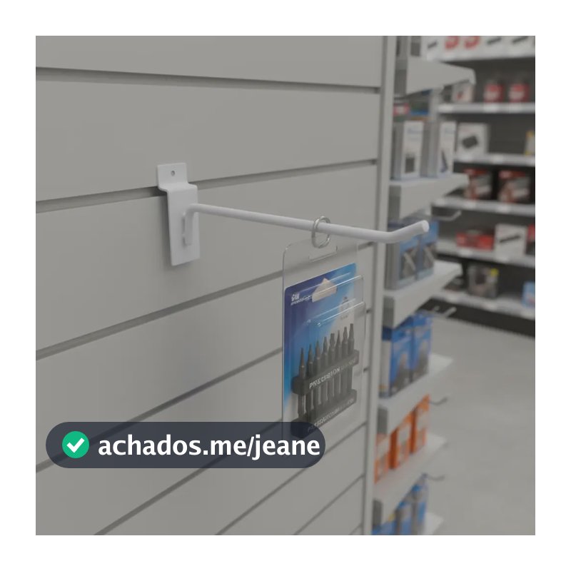 100 Ganchos Para Painel Canaletado 20cm Branco Branco