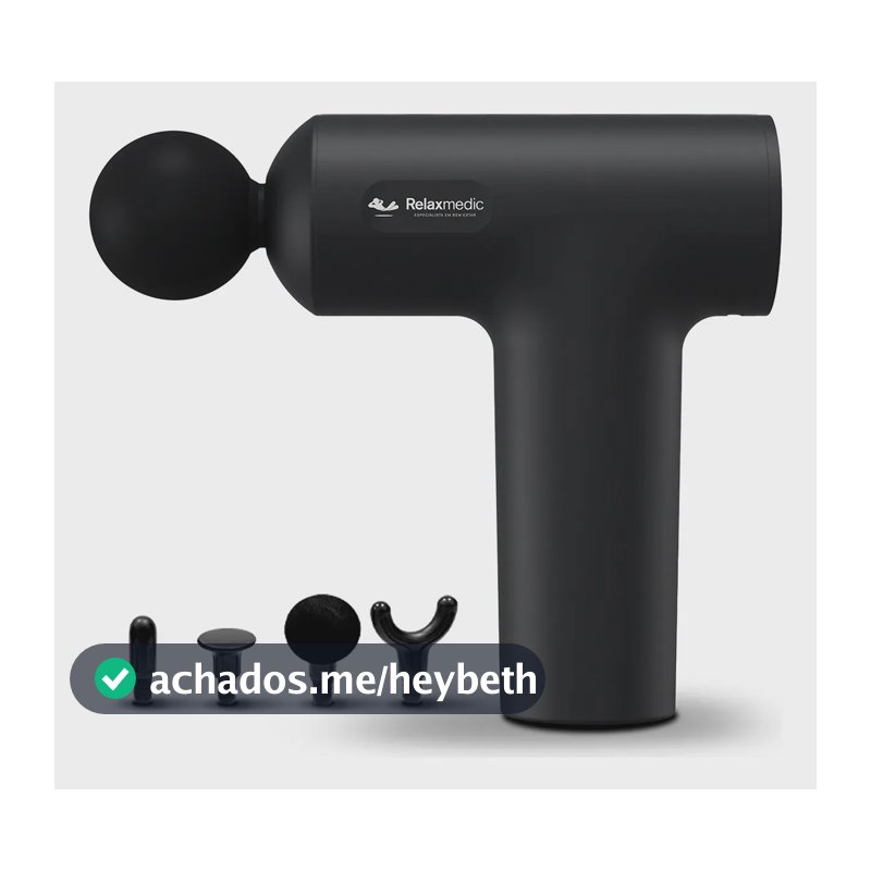 Pistola Massageadora Portátil 5 Velocidades Relaxmedic Preto