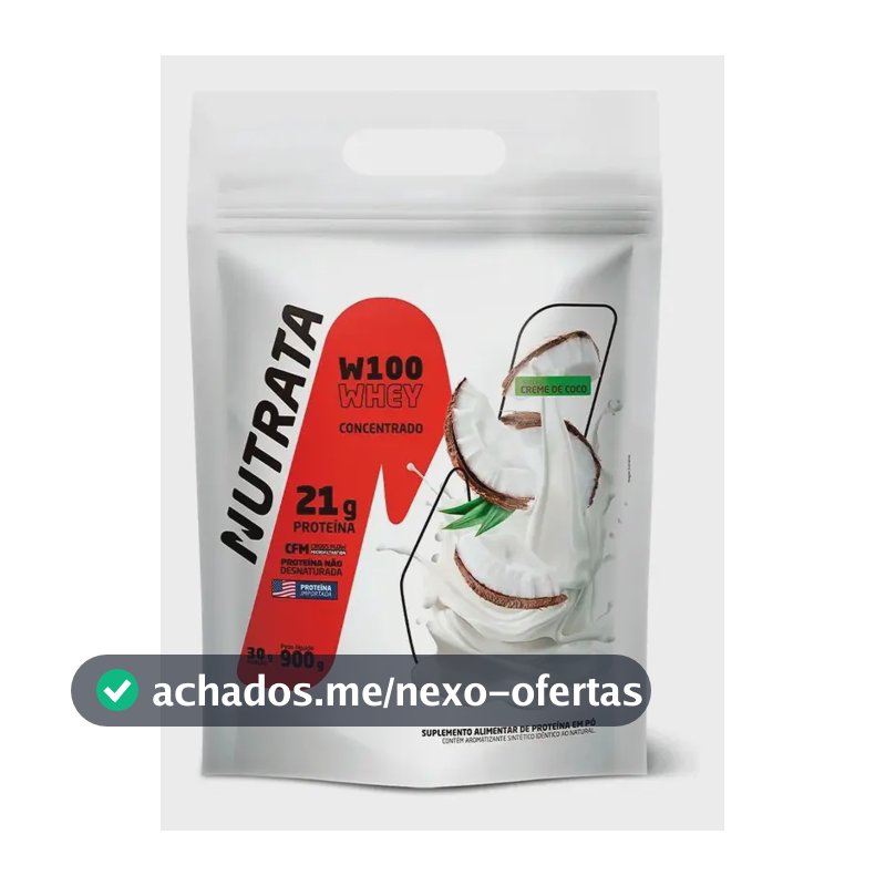 W100 Whey Concentrado Pouch 900g Creme de Coco Nutrata