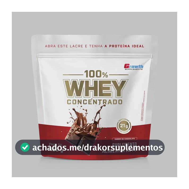 100% Whey Concentrado 450g Growth Supplements Chocolate