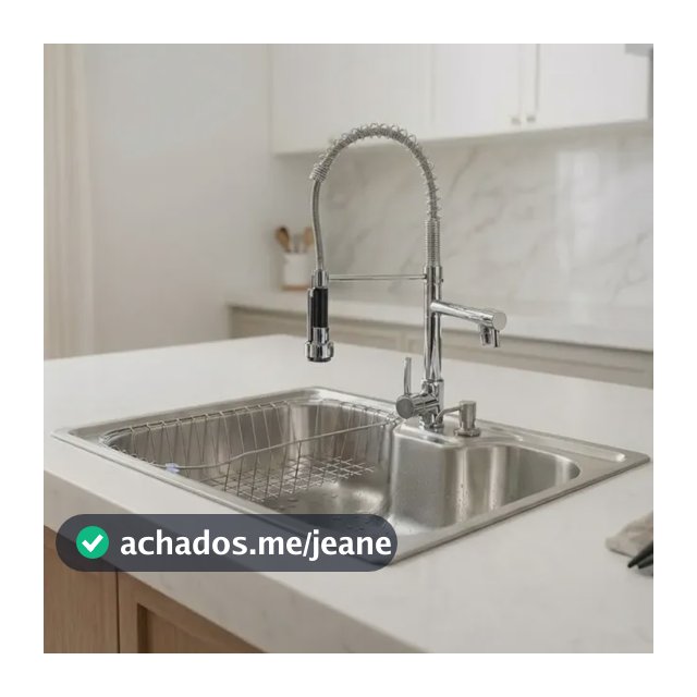 Cuba Cozinha Gourmet 50x40cm Aço Inox 304 e Torneira Gourmet Monocomando