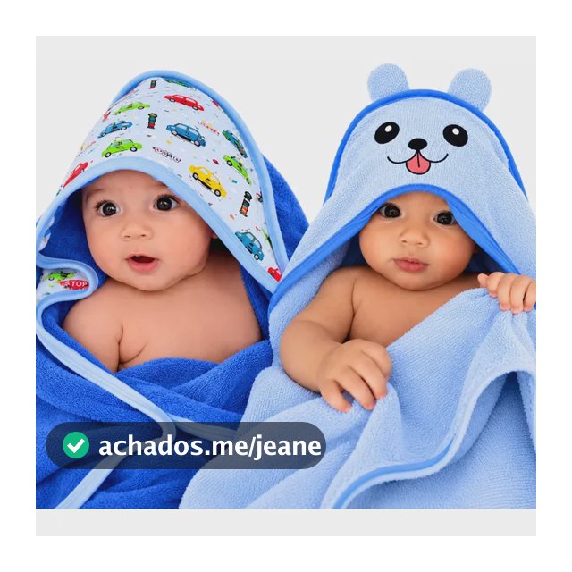Kit 2 Toalhas De Banho Bebê Com Capuz E Orelhinha Infantil Azul