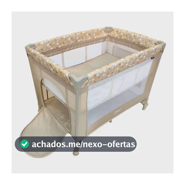 Berço Portátil Infantil Cercado Desmontável Lune Maxi Baby - BEGE