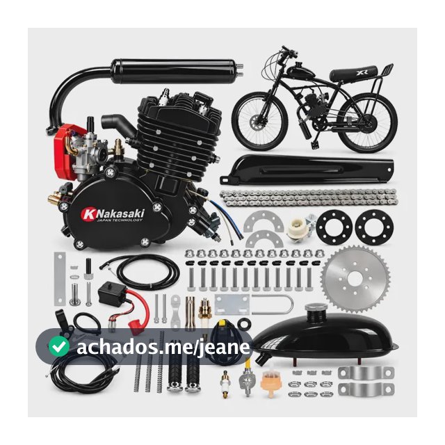 Kit Completo Motor De Bicicleta Knakasaki 80cc 2 Tempos Preto