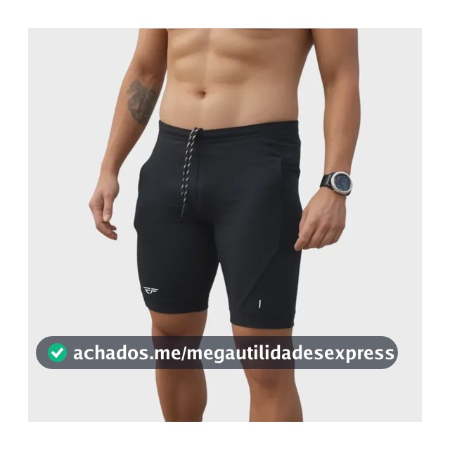Bermuda De Compressão   Masculina Com Bolso Corrida