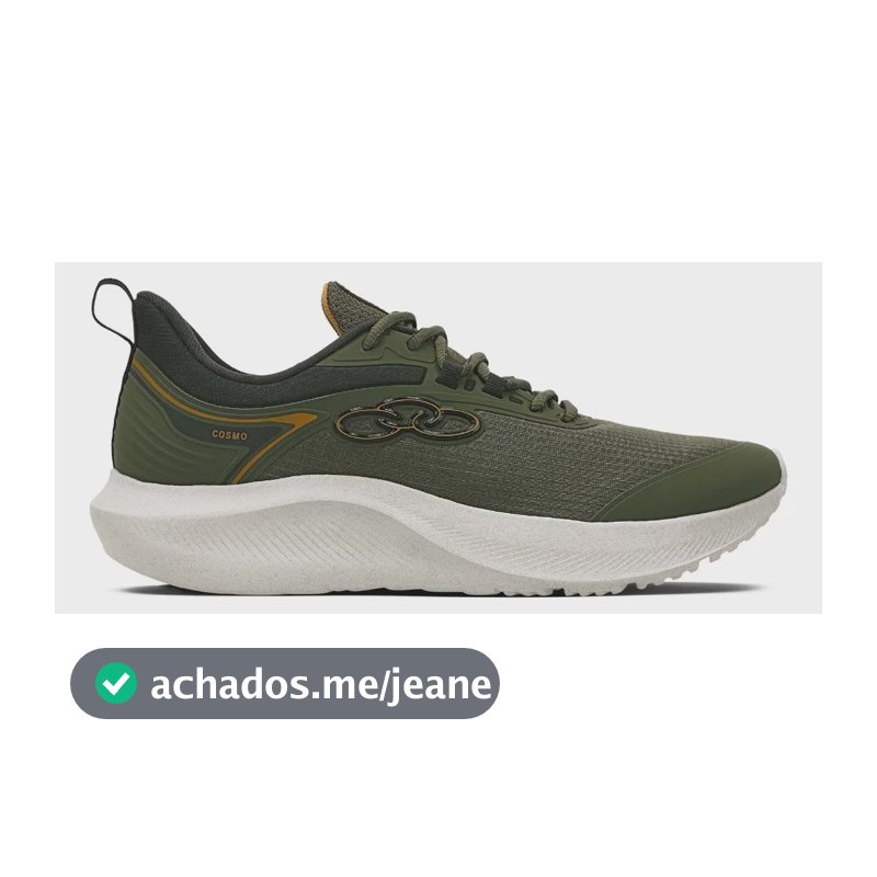 Tênis Masculino Cosmo Olympikus Verde Militar Liso 44 Br