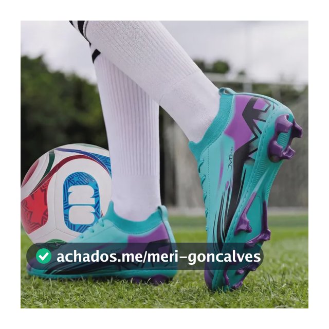 Chuteira Adulto Campo Meinha Merks Grama Natural Trava Fixa Verde-água/roxo 40 Br