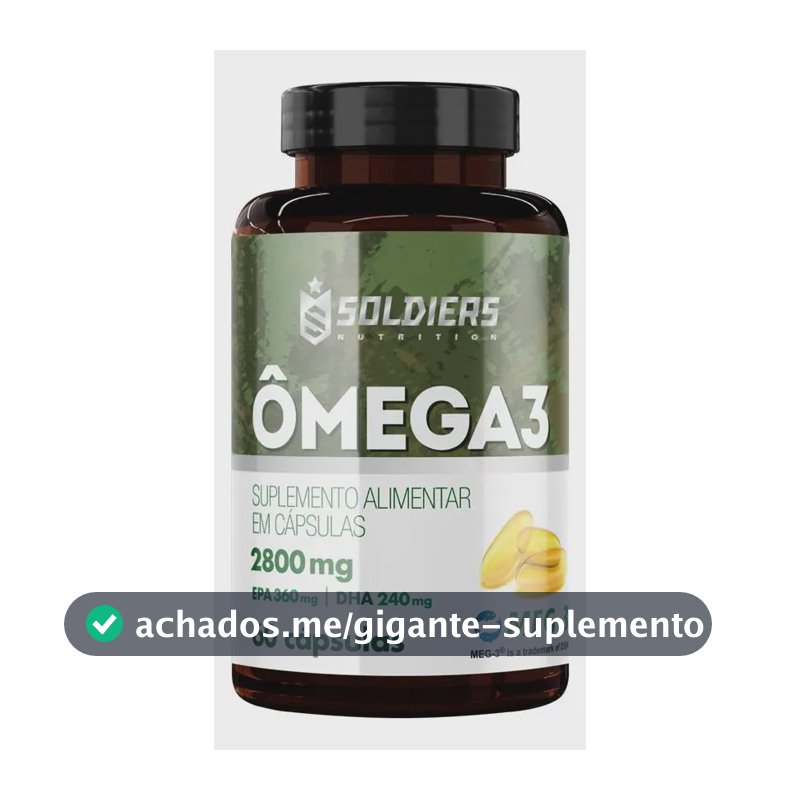 Ômega 3 2800mg 60 Cápsulas Soldiers Nutrition Coração Vitamina Sem Sabor