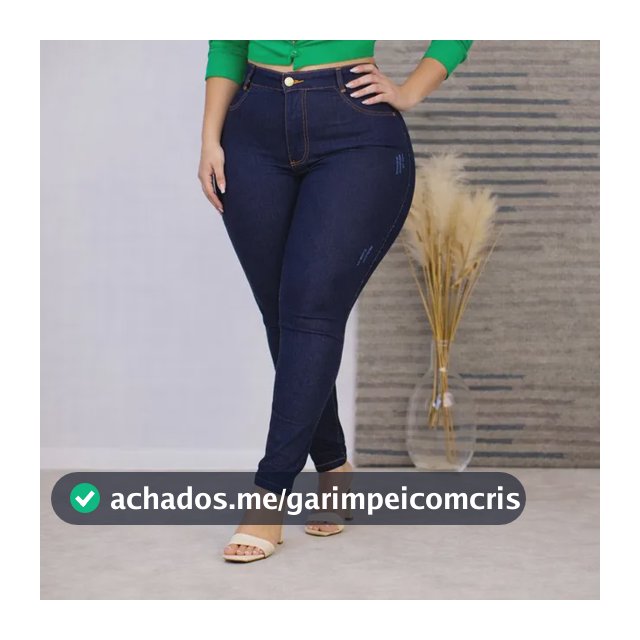 Calça Jeans Plus Size Cintura Alta Elastano Lycra Modeladora