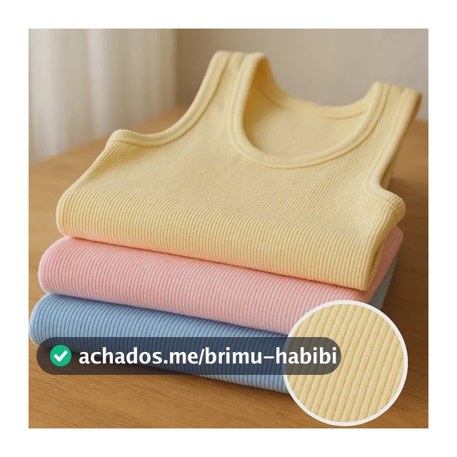 Kit 3 Blusinha Regata Feminina Canelada Premium Alça Larga