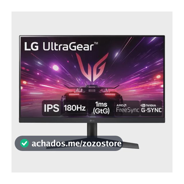 Monitor Gamer LG UltraGear 24”IPS Full HD 180Hz 1ms (GtG) NVIDIA G-SYNC AMD FreeSync HDR10 sRGB 99% HDMI DisplayPort, Preto- 24GS60F