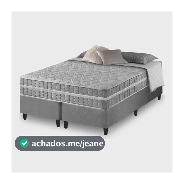 Cama Box Queen Cinza + Colchão Molas Ensacadas Alabama 158cm Cinza