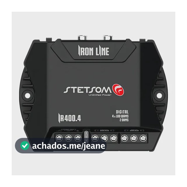 Stetsom Módulo Amplificador Ir400.4 400x4 Rca 400w Rms Digital Iron Line 2 Ohms Stereo Preto
