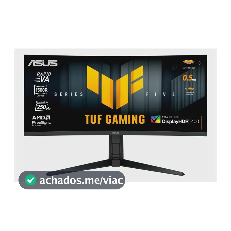Monitor de jogador Asus Tuf VG34WQML5A 34 Wqhd 250 Hz 0,5 m preto curvo
