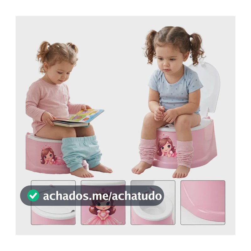Penico Para Desfralde Troninho Infantil Com Tampa Rosa/azul Rosa Princesa