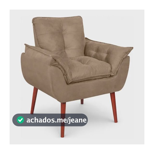 Poltrona Decorativa Para Sala Quarto Recepção Opala Capuccino