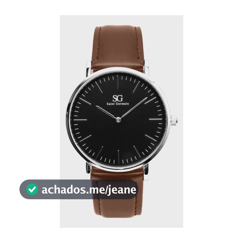 Relógio Masculino Saint Germain Bronx 40mm Couro Vegano Marrom.